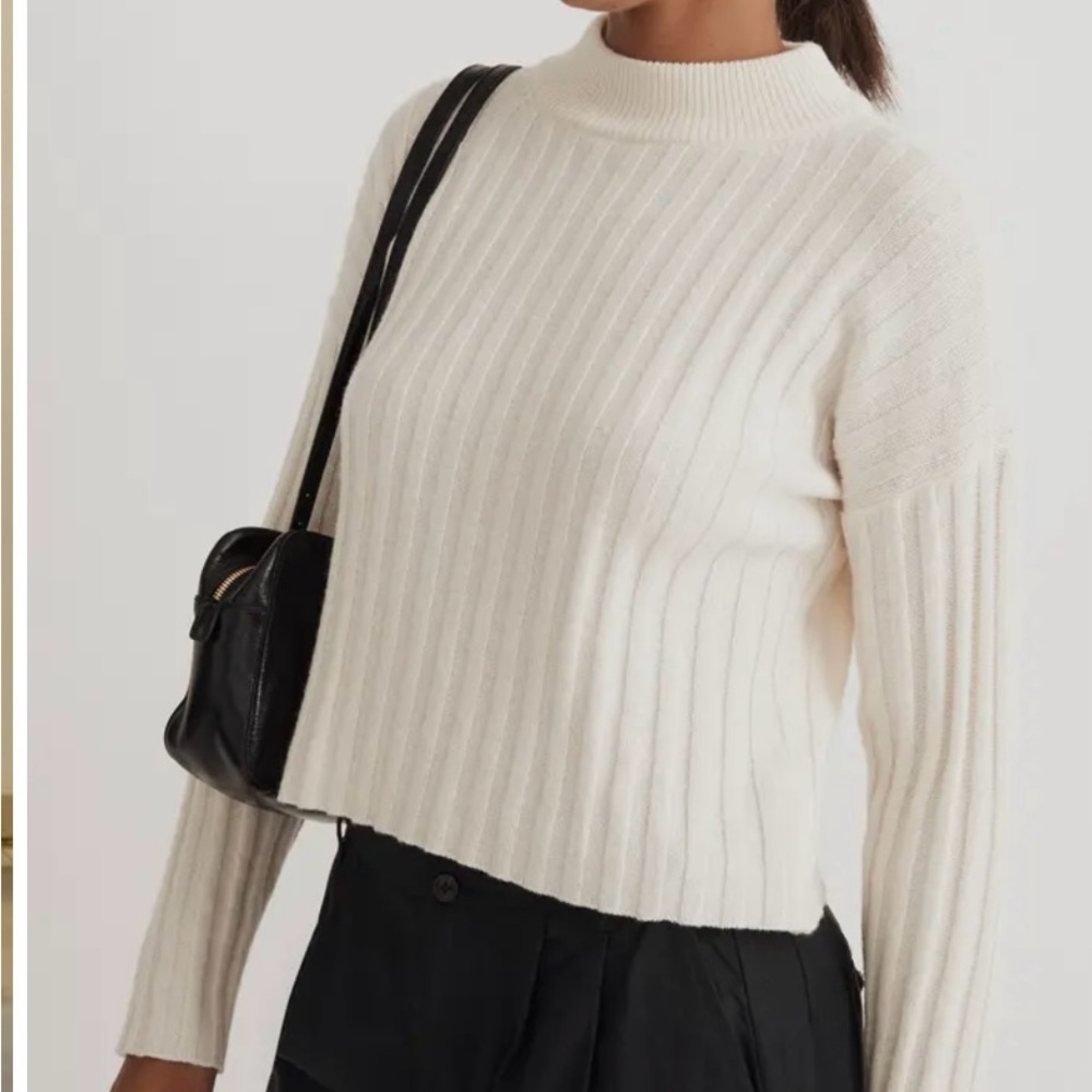 Madewell Off-White Ribbed Sweater - Medium